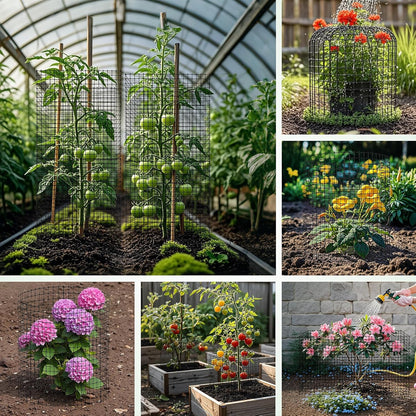 9 PCS Plant Protectors from Animals,12x12 Inch Heavy Duty Metal Plant Cages, Garden Cage to Keep Animals Out, Garden Wire Mesh Protection from Rabbit Chicken Squirrel Tree, Vegetables, Flowers