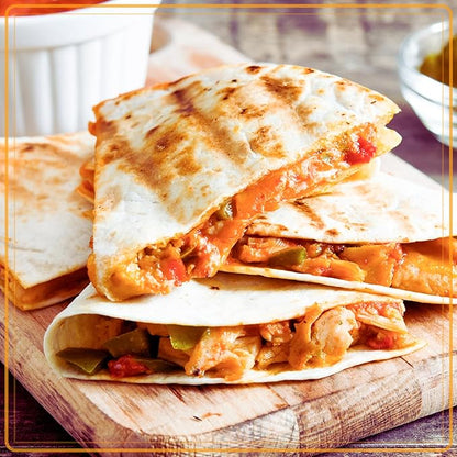 Taco Tuesday Deluxe 10-inch 6-Wedge Electric Quesadilla Maker with Extra Stuffing Latch, Red
