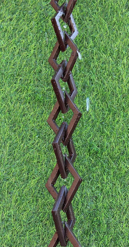 KAM Home Diamond Links Rain Chain with Installation Kit (Brown, 10)