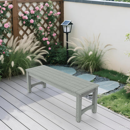 51" HIPS Outdoor Bench Weatherproof,All-Weather 2-Person Patio Dining Bench Holds up to 800LBS,Poly Lumber Garden Bench,Never Rot or Fade, Park Bench with Wood Grains for Porch, Garden, Deck, Entryway