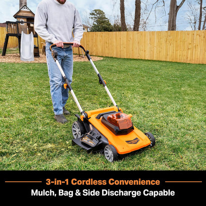 LawnMaster CLMF4821A Cordless Lawn Mower Brushless 48V MAX* 21Inch 3-in-1 Function Up to 1/2 Acre with 4X24V MAX* 4.0Ah Battery and a Dual Charger