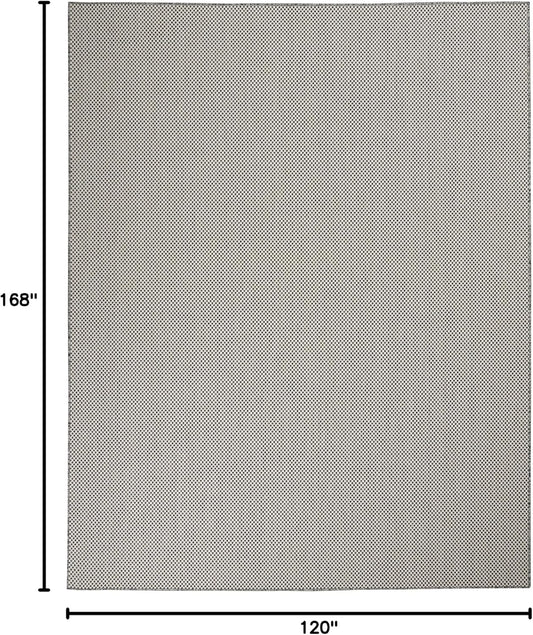 Nourison Home Courtyard 10' x 14' Ivory Charcoal Fabric Modern Area Rug (10' x 14')