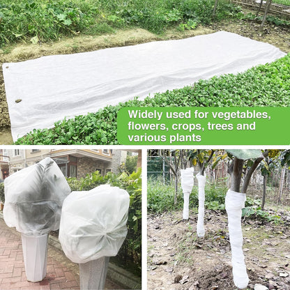 YFFSIDMY Plant Covers Freeze Protection, 6.5'x16' Frost Blankets for Outdoor Plants, Winter Tree Frost Cloth Plant Freeze Protection, Garden Heat Protection Floating Row Cover, White