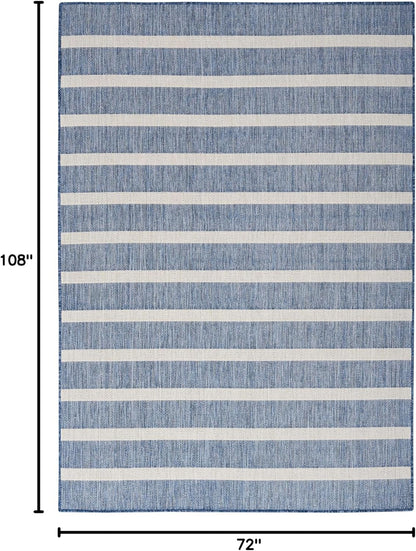 Nourison Home Positano 6' x 9' Fabric Navy Ivory Area Rug