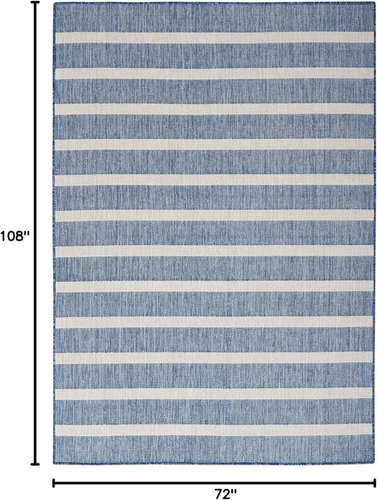 Nourison Home Positano 6' x 9' Fabric Navy Ivory Area Rug