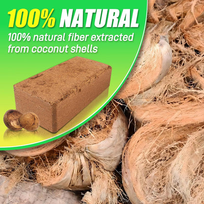 Coco Coir Brick for Plants-6 Pack Premium Coconut Bricks, 100% Organic Peat Moss, Fiber Coconut Husk for Planting, Gardening, Potting Soil Substrate
