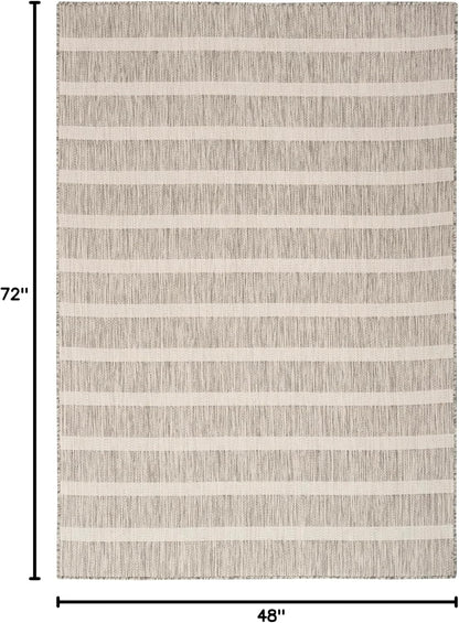 Nourison Home Positano 4' x 6' Fabric Grey Ivory Area Rug