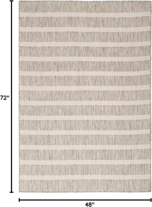 Nourison Home Positano 4' x 6' Fabric Grey Ivory Area Rug