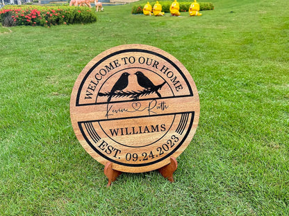 Personalized Anniversary Wedding Gifts for Couple Parent Husband Wife, Wooden Name Sign, Large Rustic Wedding Wall Decor, Custom with Your Names and Dates, Personalized Gift