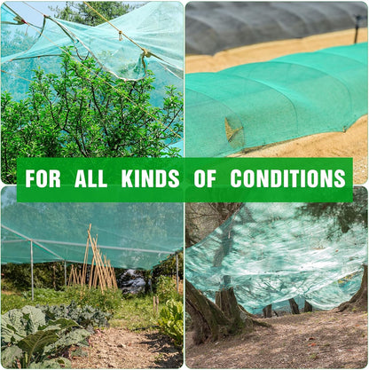Woanger 10 x 100 ft Garden Mesh Netting Ultra Fine Plant Covers Garden Netting to Protect Vegetable Plants Fruits Flowers Crops Greenhouse Row Cover Patio Barrier Screen Protection Net (Green)