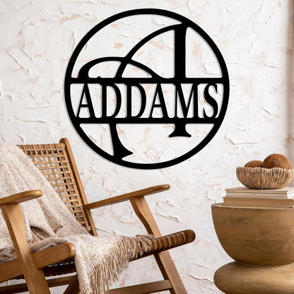 Personalized Metal Name Signs, Split Letter Monogram Wall Decor, Custom Last Name Sign, Family Name Sign for Outdoor, Personalized Wedding Gift, Garden Decor, Metal Wall Art, Housewarming Gift (MonogramDesign_3)