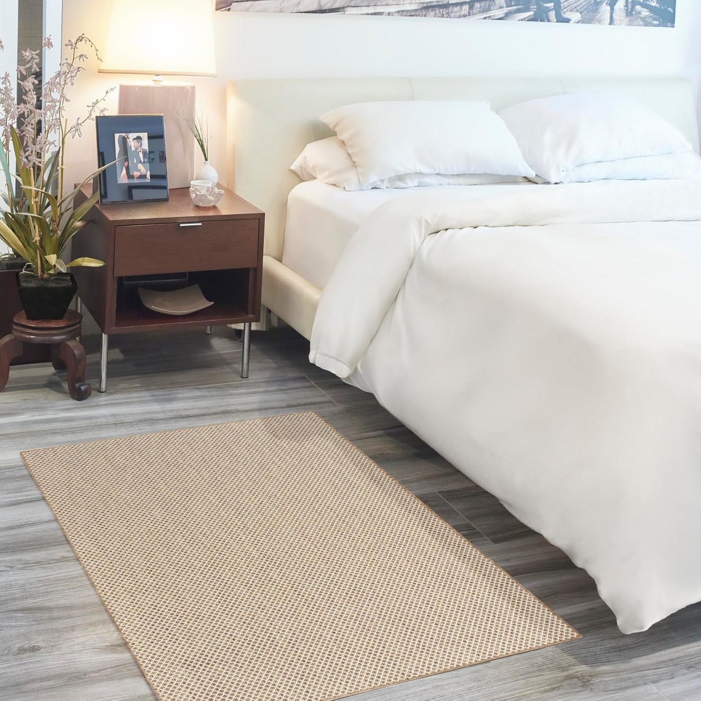 Nourison Home Courtyard Jute Ivory 2' x 3' Area Rug - Easy Clean, Non Shedding, Bed Room, Living Room, Dining Room, Kitchen (2' x 3')