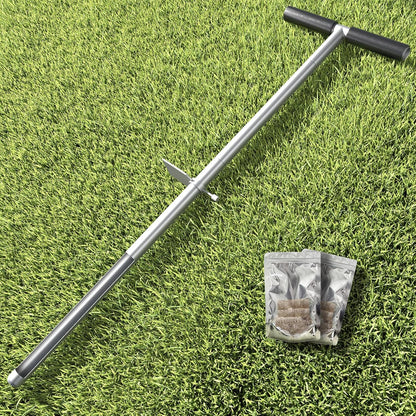 36 Inch Soil Sampler Probe, Stainless Steel Soil Sampling Tube Soil Core Sample Bags Soil Probe Tester, T-Handle Soil Test Kits Soil Probe with Foot Pedal for Plant Digger Garden Lawn Farm