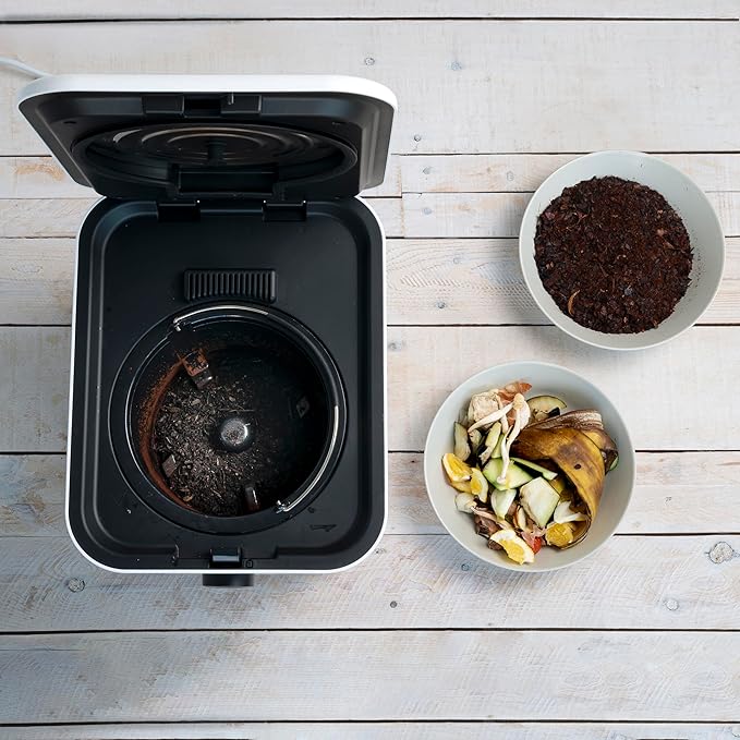 InnovaGoods® Electric Kitchen Composter 3 Litres, Ideal for Recycling Organic Waste, Self-Cleaning Odorless Waste Bin, Electric Composter, Non-Stick Coating