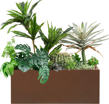 Metallic Heavy Long and Large Outdoor/Indoor Planter Box, 38”Lx15”Wx15”H, 40Pounds, Espresso