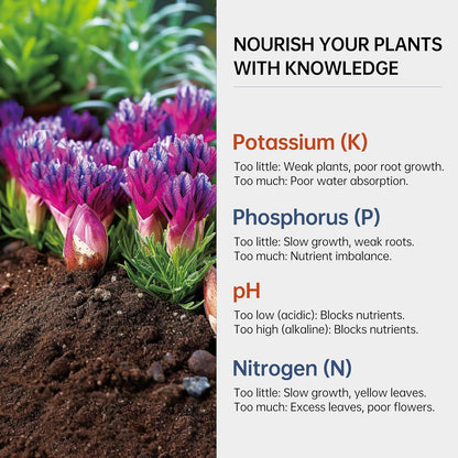 AAwipes Soil Test Kit 4-in-1 for pH, Nitrogen, Phosphorus & Potassium - 40 Soil Testing Kits Upgraded Accurate Nutrient Tester for Garden, Yard, Lawn & Plant Care with Sampling Accessories (J04-40)