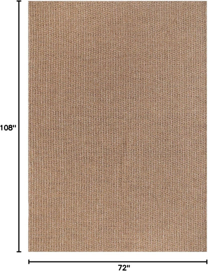 Easy Jute Rug 6x9 Indoor Outdoor Natural Rugs Solid Fiber Rug Woven Area Rug Boho Easy Clean Inside Carpet for Living Room Bedroom Dining Room Hallway or Outdoor Patio Porch (6 X 9 Natural)