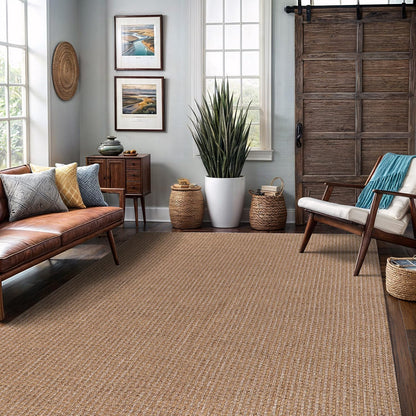 Easy Jute Rug 8x10 Indoor Outdoor Natural Rugs Solid Fiber Rug Woven Area Rug Boho Easy Clean Inside Carpet for Living Room Bedroom Dining Room Hallway or Outdoor Patio Porch (8 X 10 Natural)