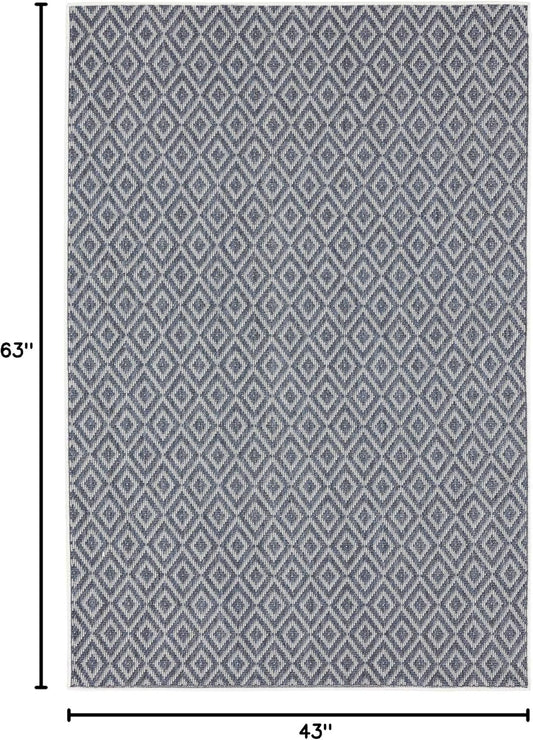 Home Dynamix Tripoli Lydia Modern Indoor/Outdoor Area Rug, Denim/Cream, 3'7"x5'2" Rectangle