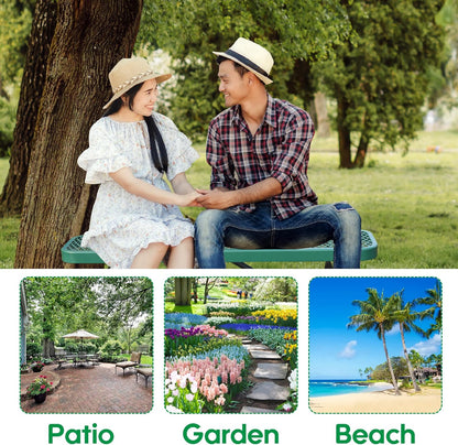 4 Feet Heavy Duty Metal Park Bench for Outside, Outdoor Bench with Portable Frame, Commercial Benches for Shopping Mall, Store, Park, Patio, Deck, Green
