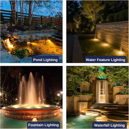 Solid Brass Underwater Pond Light - 12V Low Voltage IP68 Submersible Bronze Fixture, with 2700K MR16 LED for Outdoor Pond Fountain Waterfall Landscape Lighting(12 Pack)