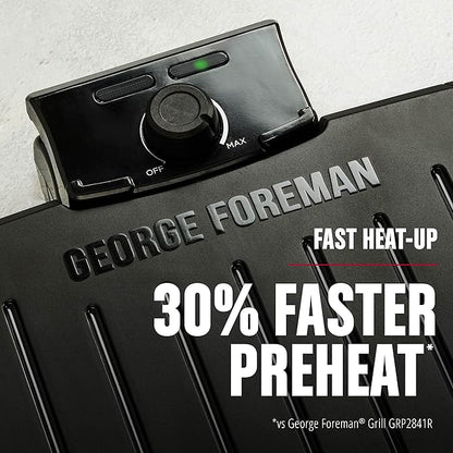 GEORGE FOREMAN® Contact Submersible™ Grill, 5-Serving Grill - Adjustable Temperature Control, Black Plates, Wash the entire grill
