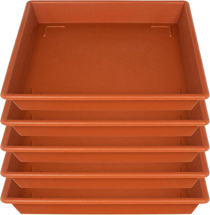 Square Plant Saucer 6 Inch 5 Pack6 8 12 14 16 18 20 Flower Pot No Holes Plant Drip Trays, Plant Trays for Pots Heavy Duty Plastic Plant Saucers for Indoors Outdoors
