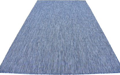 Unique Loom Collection Casual Transitional Solid Heathered Indoor/Outdoor Flatweave Area Rug (6' 1" x 9' Rectangle, Blue/Navy Blue)