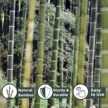 50Pcs / 18 inch Bamboo Plant Stakes for Indoor Outdoor Plants, Garden Plant Support Sticks, Poles for Tomato Vegetables Beans Trees Potted Climbing Plants(0.32''-0.4'')