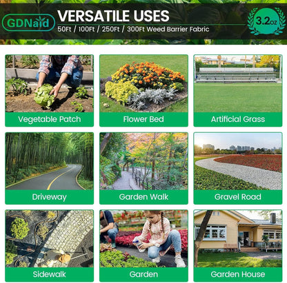 Weed Barrier 3ft x 300ft Landscape Fabric 3.2oz Weed Barrier Fabric, Easy Setup Landscaping Fabric, Garden Weed Fabric for Gardening, Farming