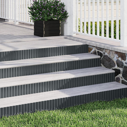 Metal Garden Edging Border, Corrugated Steel Landscaping, DIY for Lawn (Black, 10 Inch x 10FT)