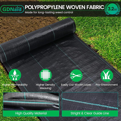 Weed Barrier 3ft x 300ft Landscape Fabric 3.2oz Weed Barrier Fabric, Easy Setup Landscaping Fabric, Garden Weed Fabric for Gardening, Farming
