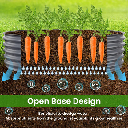 Oval Raised Garden Bed for Outdoors - 6.5X2X1.4 FT Galvanized Planter Raised Beds, Metal Planter Box for Vegetables,Flowers, Herbs, and Succulents(Deep Gery)