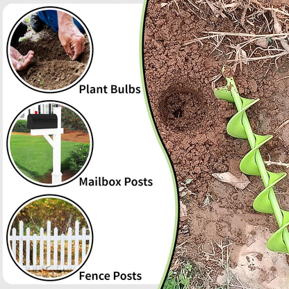 TCBWFY 3x24 Inch Auger Drill Bit for Planting,Easy Planter Garden Auger for Bulbs, Bedding Plants & Post Holes - Compatible with 3/8" Hex Drive