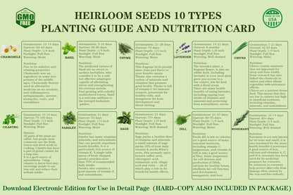 10 Herb Seeds Garden Starter Grow Kit with White Pots, Markers, Nutritional Soil, Watering, Herb Clipper, Complete Indoor Potted Plant Growing Set for Kitchen DIY