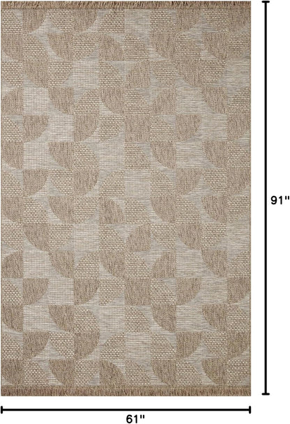 Loloi Dawn Collection Indoor/Outdoor DAW-08 Beige 5'-1" x 7'-7" Area Rug