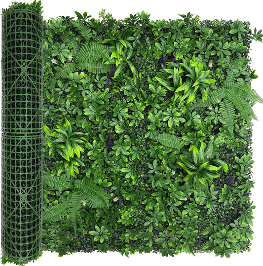 Artificial Green Boxwood Grass Wall Roll: 48"x128"(43 SQFT) UV Protected Ivy Privacy Hedge Fence Screen for Chain Link Fences Panel Indoor,Outdoor Patio Balcony & Garden