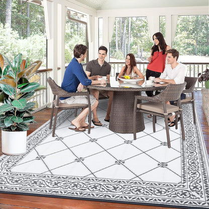 HiiARug Outdoor Rugs 9'x12' for Patios Waterproof RV Mats Camping Rug Outdoor Area Rug Lightweight Portable Outdoor Plastic Straw Rug for Patio, RV, Camping, Balcony, Beach