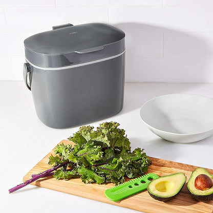 OXO Good Grips EASY-CLEAN COMPOST BIN - CHARCOAL - 1.75 GAL/6.62 L