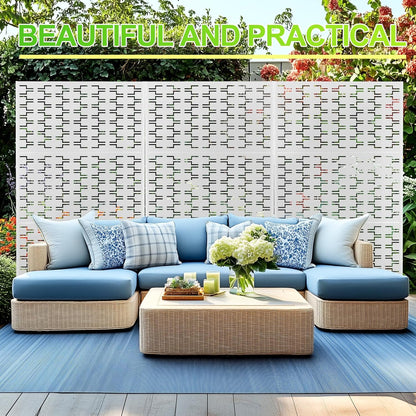 Outdoor Privacy Screen,72" H×47" W Metal Privacy Screen, Freestanding Privacy Fence Panels for Patio