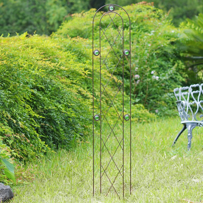 TR02B- Emerald Series Trellis, Arched Garden Trellis 5' x 10", Black