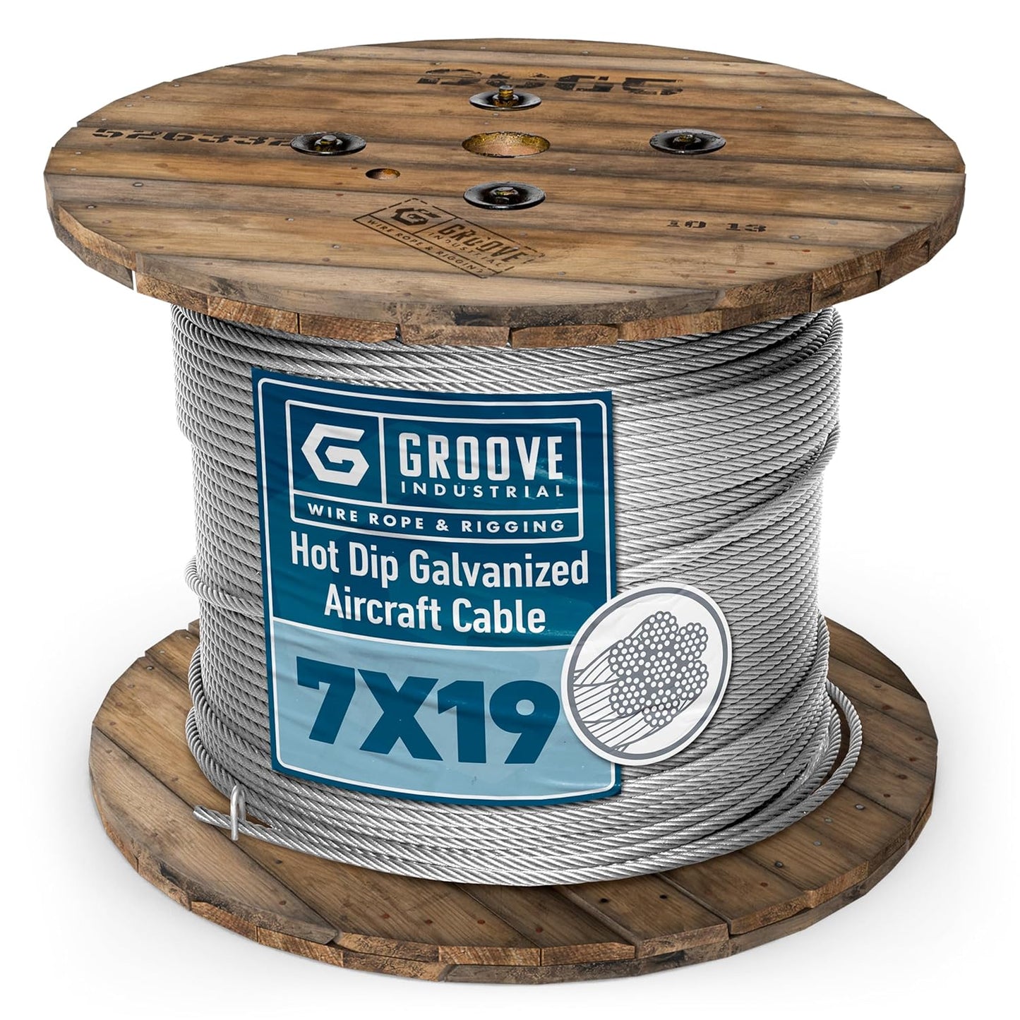 1/8’’ 7x19 Hot Dip Galvanized Aircraft Cable – Steel Wire Rope - 800 Feet