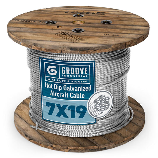 3/16’’ 7x19 Hot Dip Galvanized Aircraft Cable – Steel Wire Rope - 2500 Feet