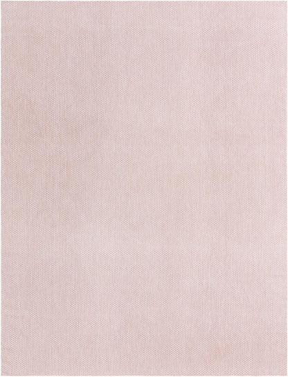 Unique Loom Collection Casual Transitional Solid Heathered Indoor/Outdoor Flatweave Area Rug (10' x 13' 1" Rectangle, Whisper Pink/Ivory)