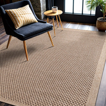CAMILSON Easy Jute Rug 4x6, Indoor Outdoor Natural Color Fiber Area Rugs for Living Room Patio and Kitchen Rug, Sisal Boho Woven Design, Easy-Cleaning, Washable Outside Carpet Alfombras para(4 x 6)