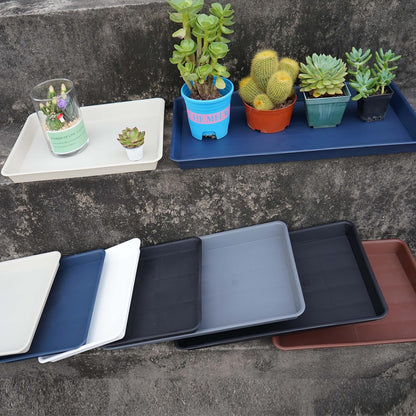 Plant Growing Trays 4 Pack, Plant Tray, 14.5"x11", Heavy Sturdy Plastic Plant Saucer Seed Trays, Seedling Starter Tray, Plant Drip Trays for Indoors, Seed Starter Growing Tray (Chocolate)