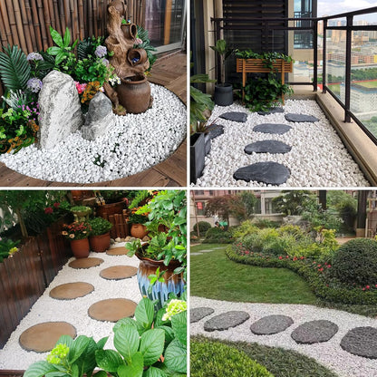 10lbs White Pebbles for Landscaping, 3/8inch Small Rocks for Succulent Cactus Planters, Natural Polished Pebbles, River Rocks for Plants, Vases, Garden
