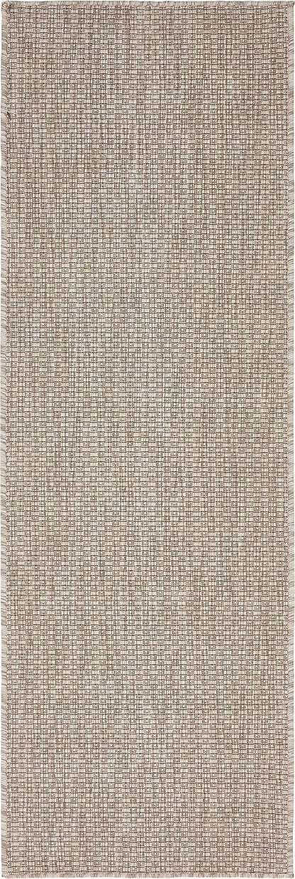 Unique Loom Collection Casual Transitional Solid Heathered Indoor/Outdoor Flatweave Area Rug (2' x 6' 1" Runner, Beige/Ivory)