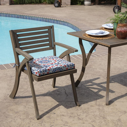 Arden Indoor/Outdoor Seat or Rocking Chair Cushion, 19 x 18, Water Repellent, Rain Proof, Fade Resistant Cushion for Rocking or Dining Chairs Clark Blue