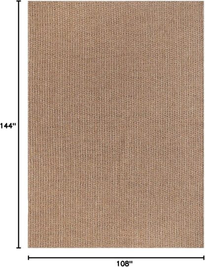 Easy Jute Rug 9x12 Indoor Outdoor Natural Rugs Solid Fiber Rug Woven Area Rug Boho Easy Clean Inside Carpet for Living Room Bedroom Dining Room Hallway or Outdoor Patio Porch (9 X 12 Natural)